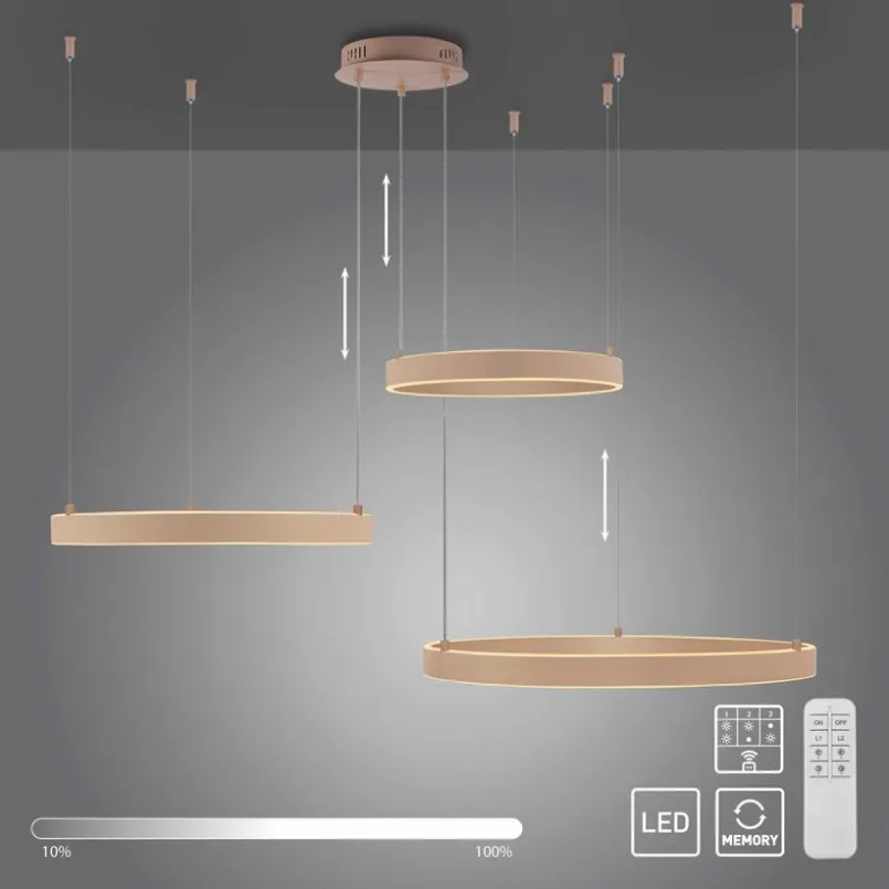 JUST LIGHT. Pendelleuchten-LED-Pendelleuchte Anelli Sand