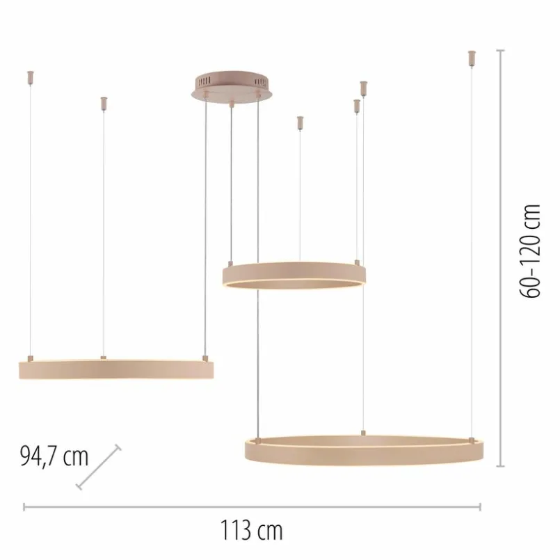 JUST LIGHT. Pendelleuchten-LED-Pendelleuchte Anelli Sand