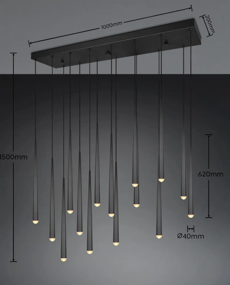 Pendelleuchten|Trio LED-Pendelleuchte Cala Schwarz