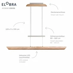 ELOBRA Pendelleuchten-LED-Pendelleuchte Columbia Eiche