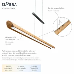 ELOBRA Pendelleuchten-LED-Pendelleuchte Columbia Eiche
