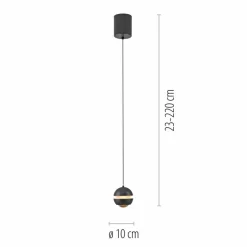 SCHÖNER WOHNEN-Kollektion Pendelleuchten-LED-Pendelleuchte Lini Schwarz