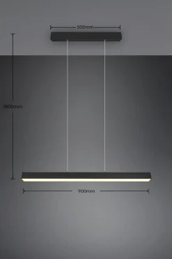 Trio Schienensysteme-LED-Pendelleuchte Paros Schwarz