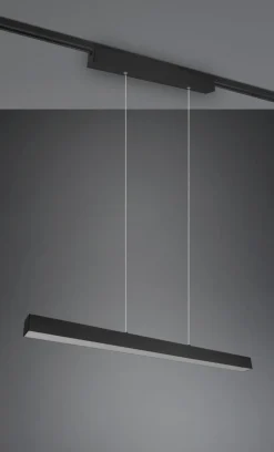 Trio Schienensysteme-LED-Pendelleuchte Paros Schwarz