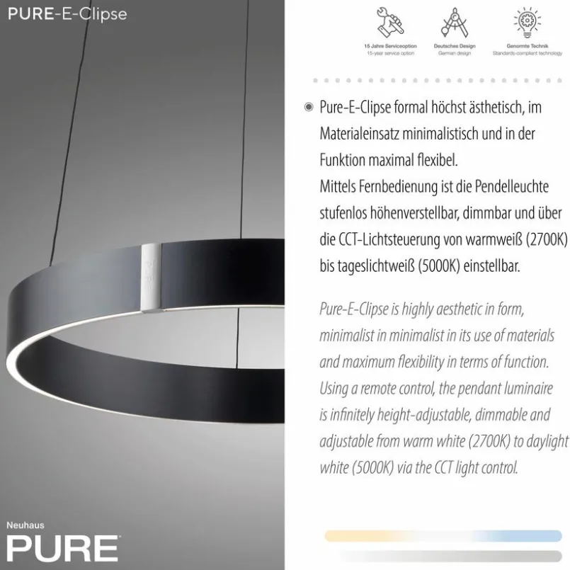 LED-Pendelleuchte Pure E-Clipse<Neuhaus PURE Discount