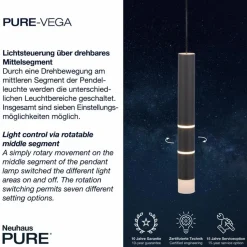 Pendelleuchten|Neuhaus PURE LED-Pendelleuchte Pure Vega Schwarz