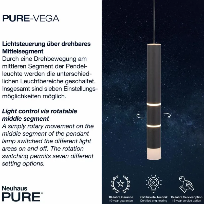 Pendelleuchten|Neuhaus PURE LED-Pendelleuchte Pure Vega Schwarz