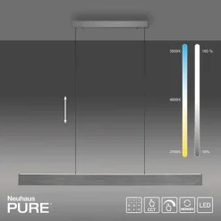Pendelleuchten|Neuhaus PURE LED-Pendelleuchte Pure-Motion Grau