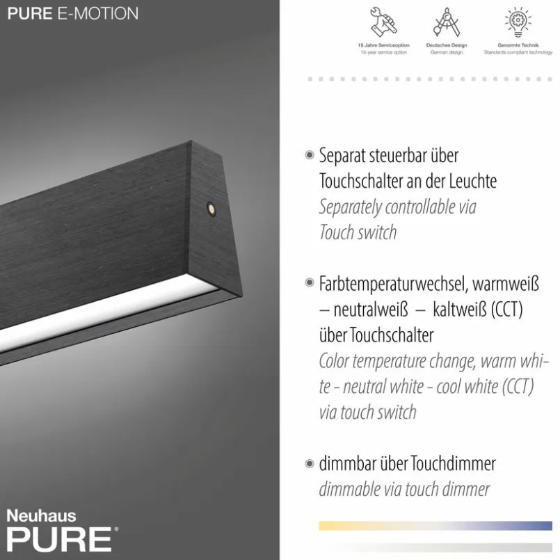 Pendelleuchten|Neuhaus PURE LED-Pendelleuchte Pure-Motion Grau