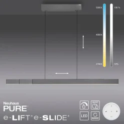 Pendelleuchten|Neuhaus PURE LED-Pendelleuchte Pure-Moto-Rise Grau