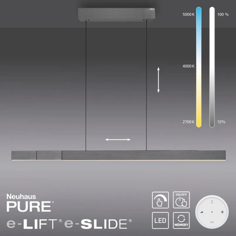 Pendelleuchten|Neuhaus PURE LED-Pendelleuchte Pure-Moto-Rise Grau