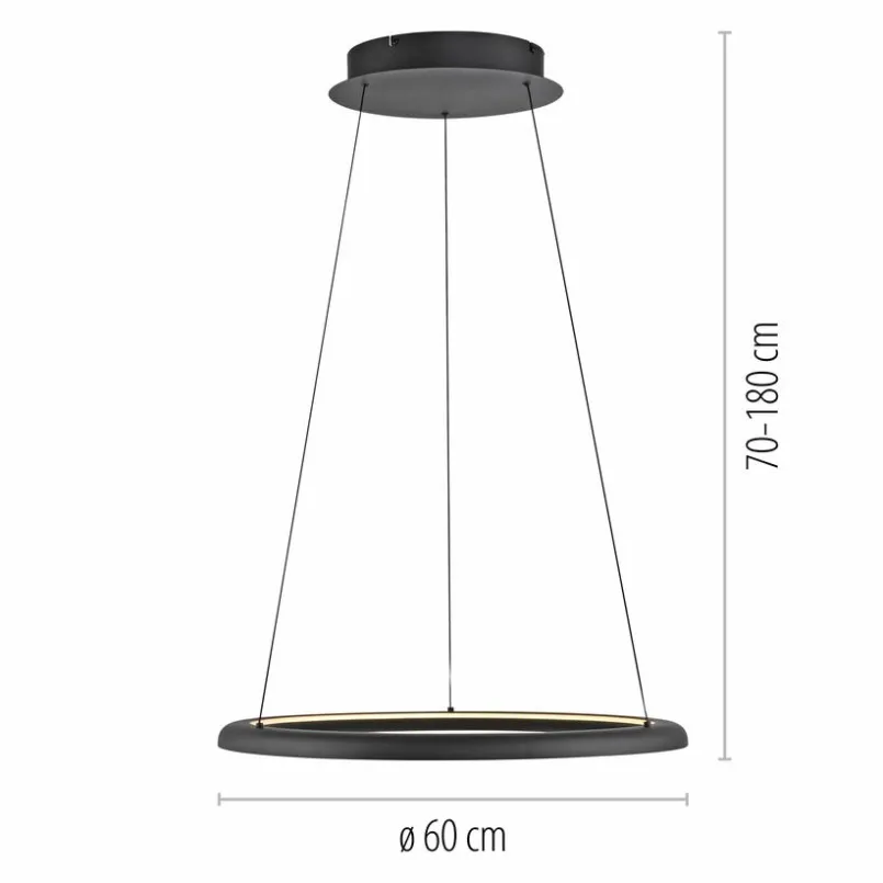 SCHÖNER WOHNEN-Kollektion Pendelleuchten-LED-Pendelleuchte Quillo Schwarz