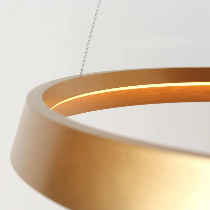 Steinhauer Pendelleuchten-LED-Pendelleuchte Ringlux Gold