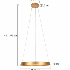 Steinhauer Pendelleuchten-LED-Pendelleuchte Ringlux Gold