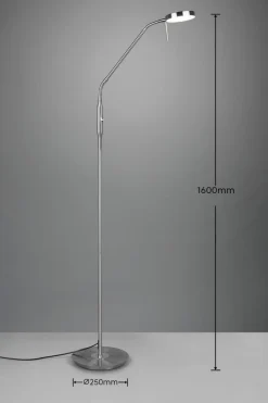 Trio Stehlampen-LED-Stehlampe Monza Nickel matt