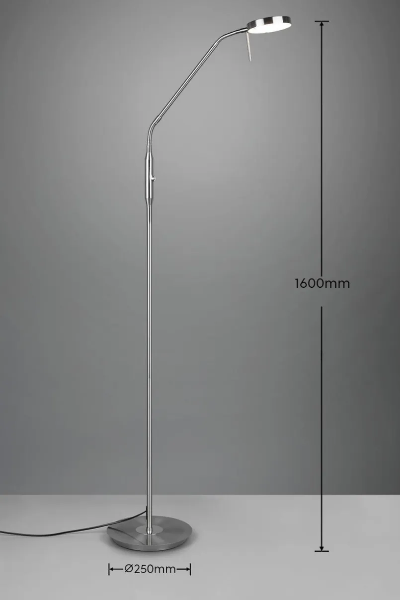 Trio Stehlampen-LED-Stehlampe Monza Nickel matt