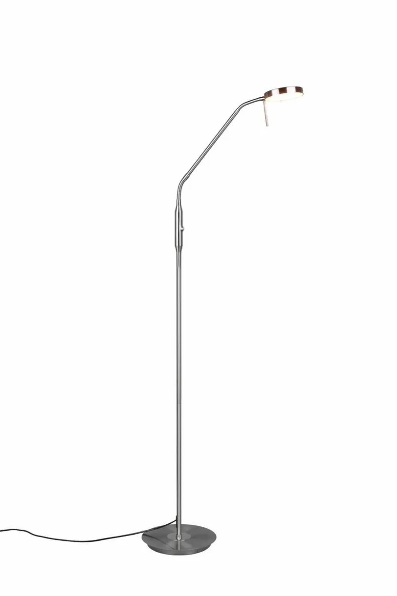 Trio Stehlampen-LED-Stehlampe Monza Nickel matt