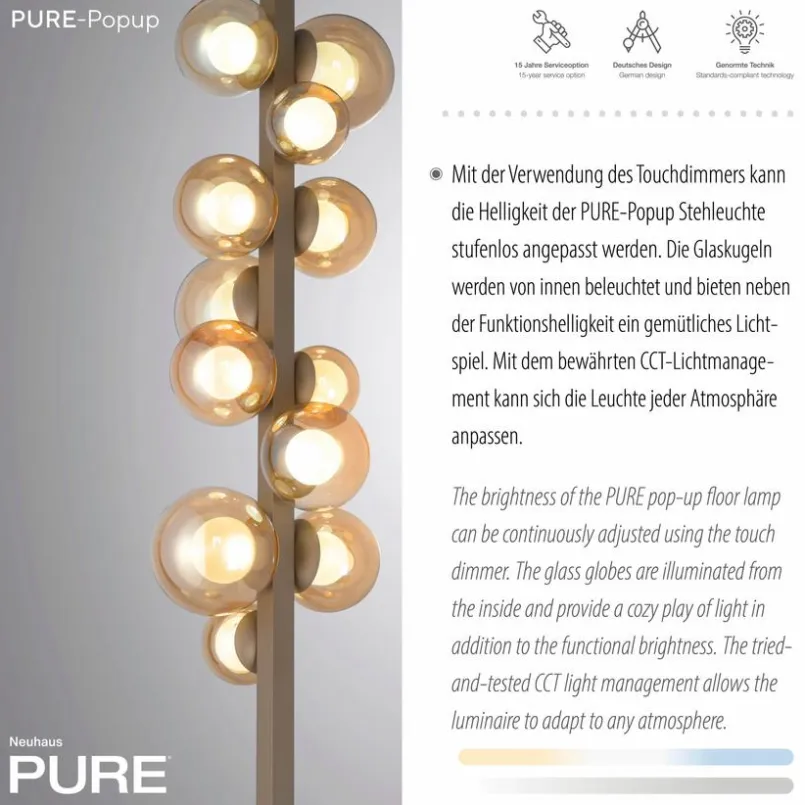 Stehlampen|Neuhaus PURE LED-Stehlampe Pure Popup Bronze