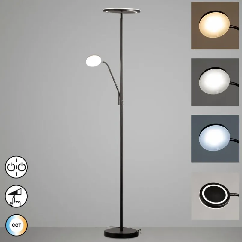 Fischer & Honsel Stehlampen-LED-Stehlampe Sorento Schwarz