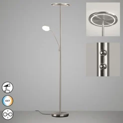Stehlampen|Fischer & Honsel LED-Stehlampe Sorento Nickel matt