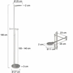 Stehlampen|Steinhauer LED-Stehlampe Turound Silber