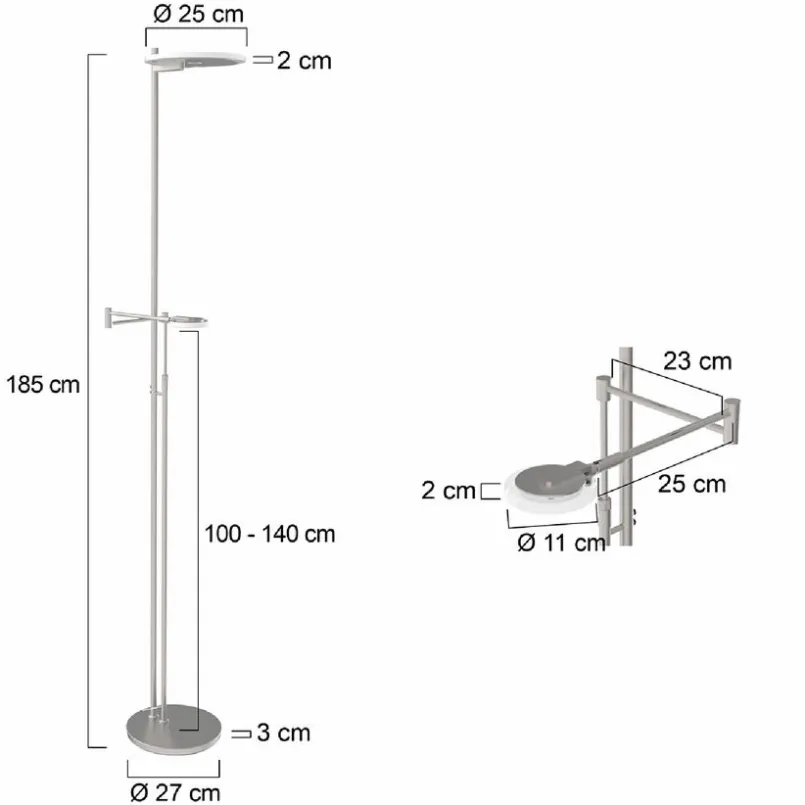Stehlampen|Steinhauer LED-Stehlampe Turound Silber