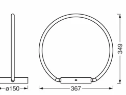 LEDVANCE Tischlampen-LED-Tischleuchte Aura Table Dunkelgrau