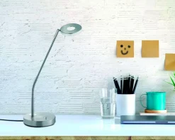 Fischer & Honsel Tischlampen-LED-Tischleuchte Dent Nickel matt