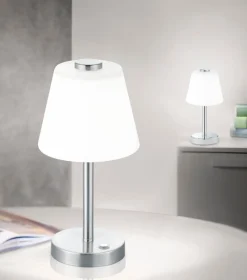 Trio Tischlampen-LED-Tischleuchte Emerald Nickel matt