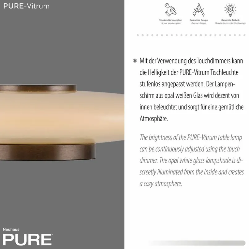 LED-Tischleuchte Pure Vitrum<Neuhaus PURE Hot