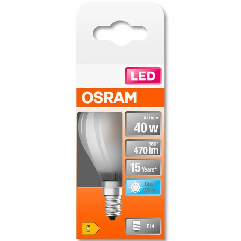 E14|Osram LED-Tropfen E14/4 Watt/Energie E Weiß