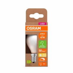 E14|Osram LED-Tropfen E14/2,9 Watt/Energie C Weiß