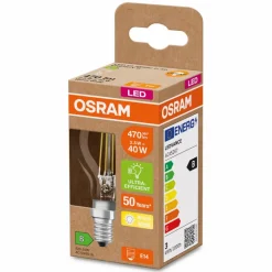 E14|Osram LED-Tropfen E14/2,5 Watt/Energie B Transparent