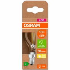 E14|Osram LED-Tropfen E14/2,5 Watt/Energie B Transparent