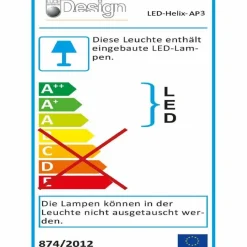 Eco-Light Wandleuchten-LED-Wandleuchte Helix Schwarz