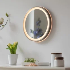 Paul Neuhaus Wandspiegel-LED-Wandspiegel Vidro Bronze