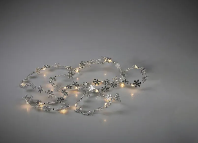 Lichterketten|DesignLive Lichterkette Schneeflocke Silber