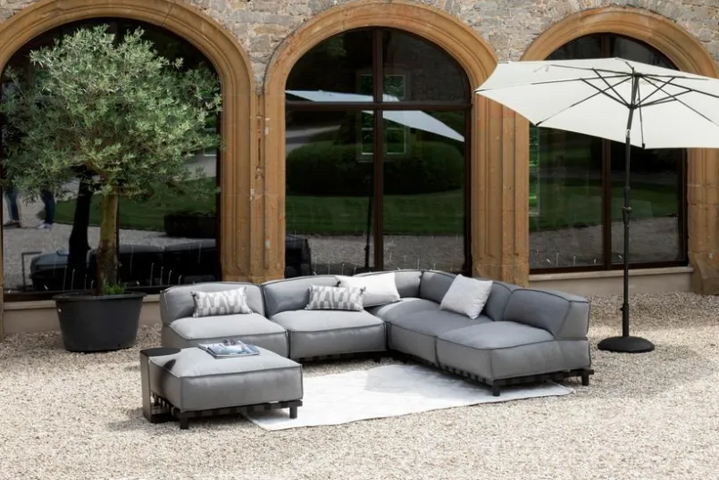 SCHÖNER WOHNEN-Kollektion Gartensofas|Loungesofas-Lounge-Hocker Vlieland Grey