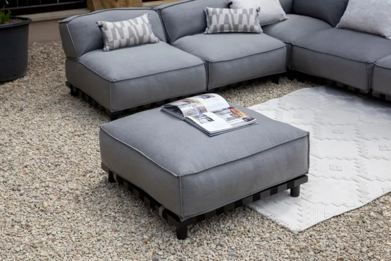 SCHÖNER WOHNEN-Kollektion Gartensofas|Loungesofas-Lounge-Hocker Vlieland Grey