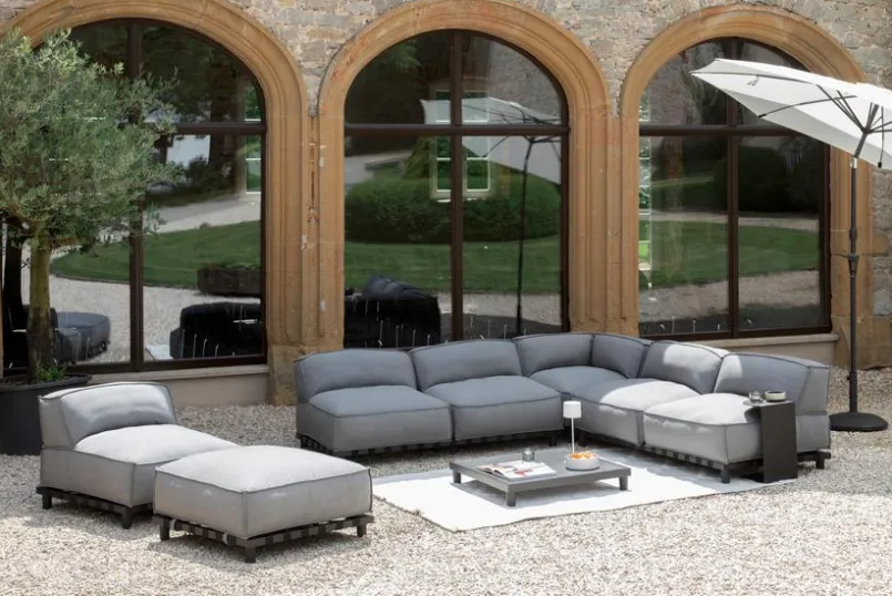 SCHÖNER WOHNEN-Kollektion Gartensofas|Loungesofas-Lounge-Hocker Vlieland Grey