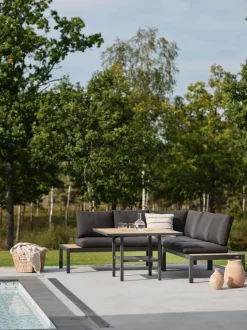 Loungemöbel-Sets|Brafab Loungemöbel Set Elora 3 tlg. Schwarz