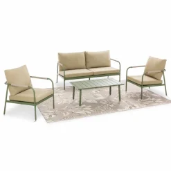 Loungemöbel-Sets-Loungemöbel Set Alba 4-tlg. Grün
