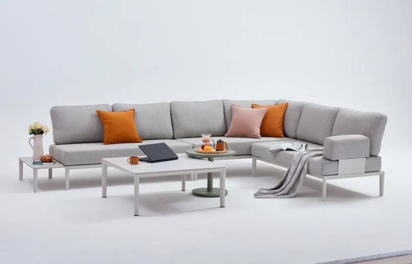 Loungemöbel-Sets|Gartensofas| Loungemöbel Set Cala Lounge Grau / Weiß