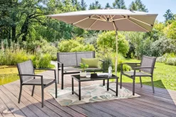 Loungemöbel-Sets-Loungemöbel Set Genua Schwarz