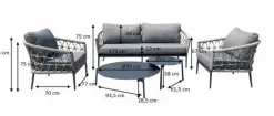 Loungemöbel-Sets|Segarda Loungemöbel Set Muses Classic 5tlg. Anthrazit / Silber