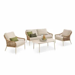 Segarda Loungemöbel-Sets-Loungemöbel Set Mykonos 4-tlg. Beige