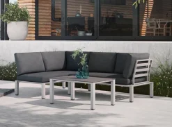 MWH Loungemöbel-Sets-Loungemöbel Set Widoo 3tlg. Hellgrau