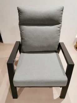 Loungesessel|Gartenstühle| Loungesessel Deluxe Lounge Alu Hellgrau