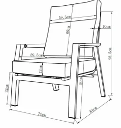 Loungesessel|Gartenstühle| Loungesessel Deluxe Lounge Alu Hellgrau