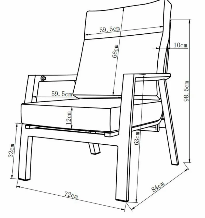 Loungesessel|Gartenstühle| Loungesessel Deluxe Lounge Alu Hellgrau